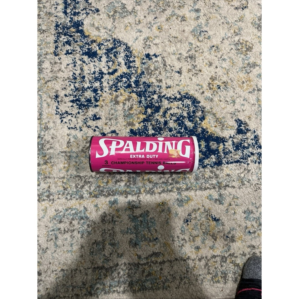 Vintage PINK Spalding Sports Worldwide Tennis Ball Canister Can Empty
